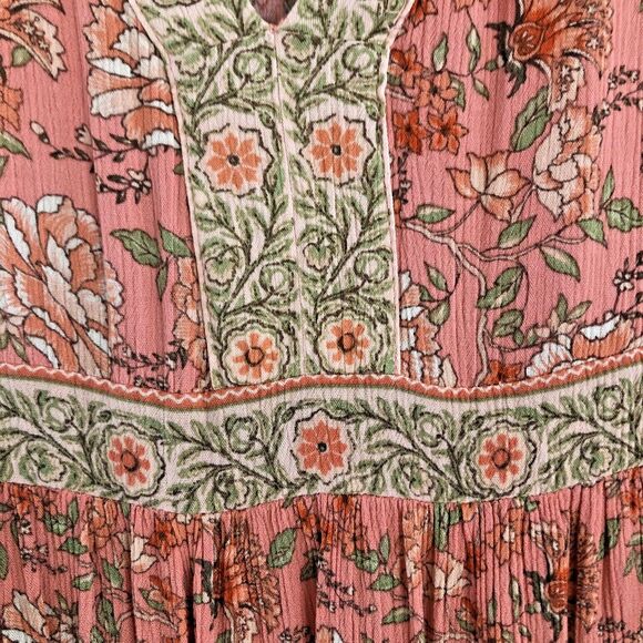 Knox Rose Baby Doll Mini Dress Womens Size S Gauze Tiered Floral Garden Girl - Picture 6 of 12